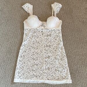Victoria’s Secret sexy little things white lace lingerie dress neglige size 32B